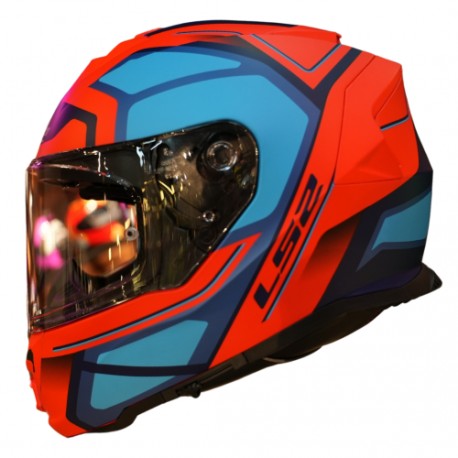LS2 Storm II Faster Azul Mate Naranja Fluo FF800