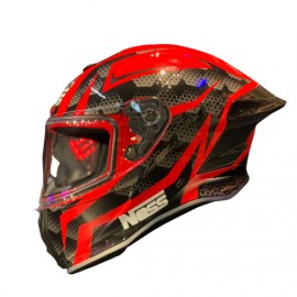 Casco NOSS-801Obsidiana Negro Rojo