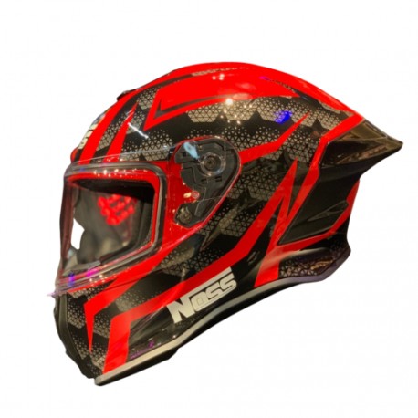 Casco NOSS-801Obsidiana Negro Rojo