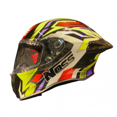 Casco NOSS-801Silex Neg Blanco Amarillo