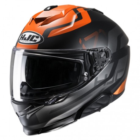 HJC i71 Enta Negro Naranja Gris