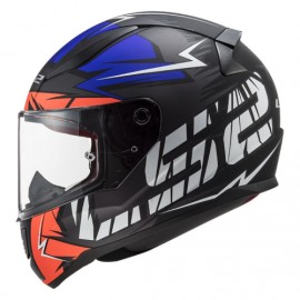 Casco LS2 Rapid Cromo Azul Naranja Fluo Mate Ff353